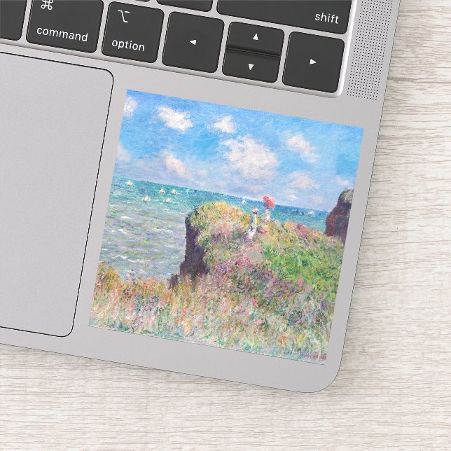 Pegatina Claude Monet - Camino acantilado en Pourville (Detalle)