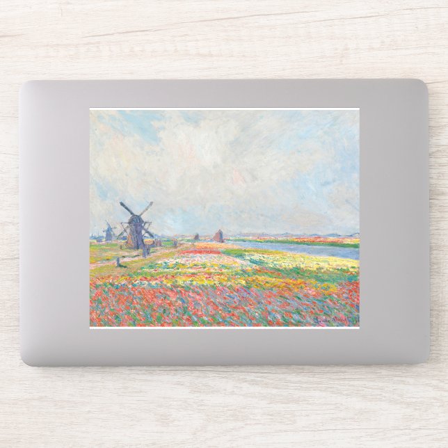 Pegatina Claude Monet - Campos de Tulipanes cerca de La Hay (Ordenador)