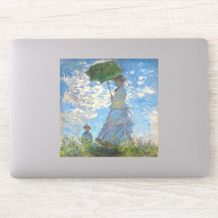 Pegatina Claude Monet - El paseo, mujer con sombrilla