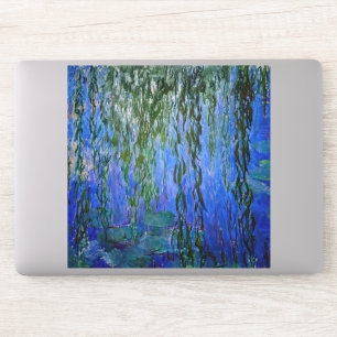 Pegatina Claude Monet - Lilis de agua con sauce lloroso