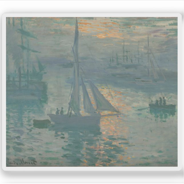 Pegatina Claude Monet - Sunrise (Marine) (Anverso)