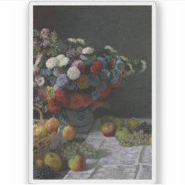 Pegatina Claude Monet - Todavía la vida con flores y fruta