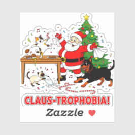 Pegatina Claus-trofobia: El equipo de caos de galletas de S