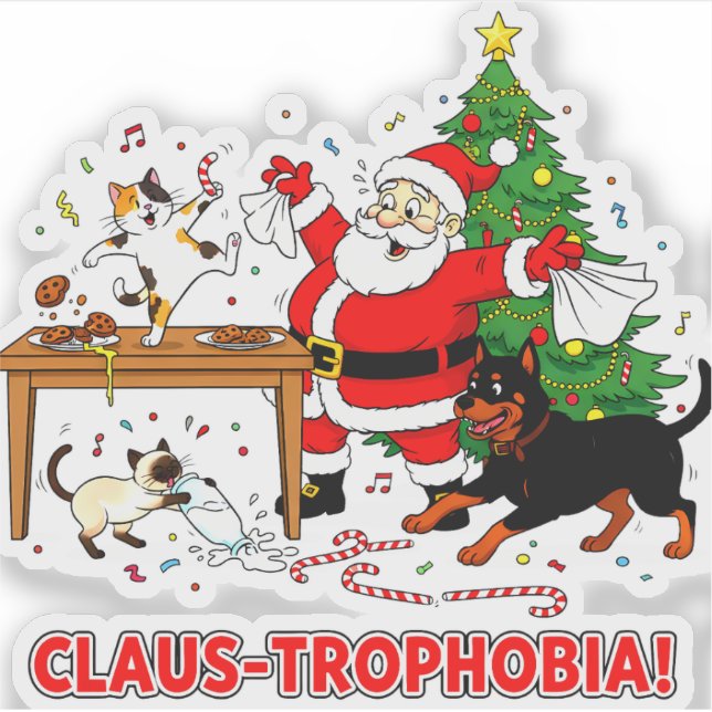 Pegatina Claus-trophobia: Santa’s Cookie Chaos Crew (Anverso)
