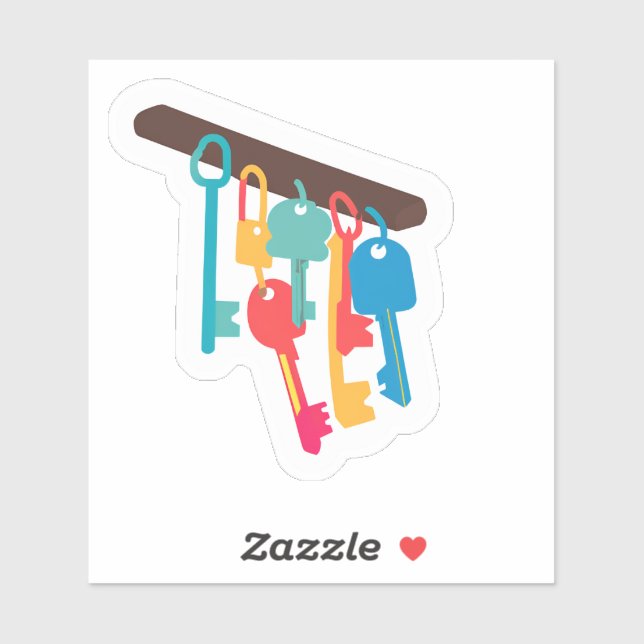 Pegatina Claves en diversos colores (Hoja)