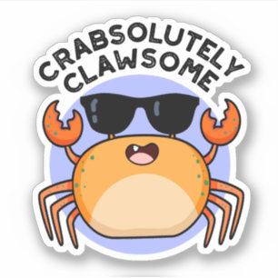 Pegatina Clawsome Funny Crab Pun