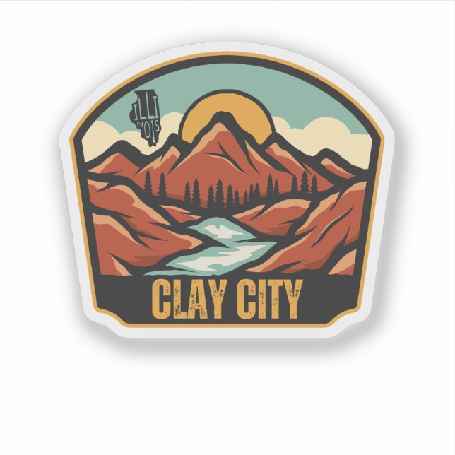 Pegatina Clay City, Illinois  (Anverso)