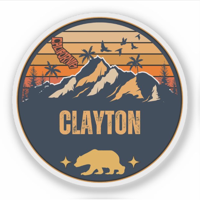 Pegatina Clayton, California (Anverso)