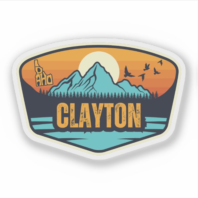 Pegatina Clayton, Idaho (Anverso)