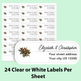 Pegatina Clear Christmas Return Address Custom Transparent 