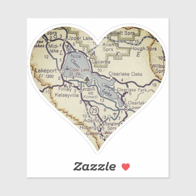 Pegatina Clear Lake California (Hoja)