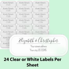 Pegatina Clear Return Address Modern Transparent Labels