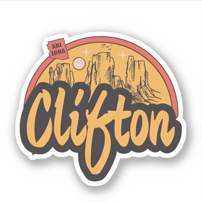 Pegatina Clifton, Arizona (Anverso)