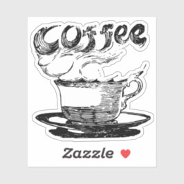 Pegatina Clima dibujado a mano de café caliente