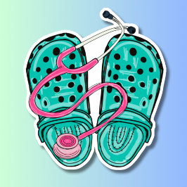Pegatina Clogs de Enfermería de caucho y Stethoscope a prue