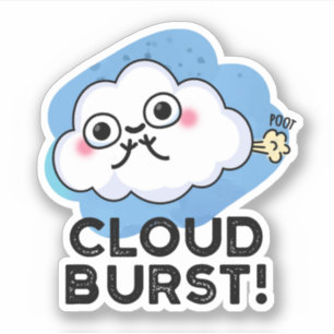 Pegatina Cloud Burst Funny Cloud Fart Pun