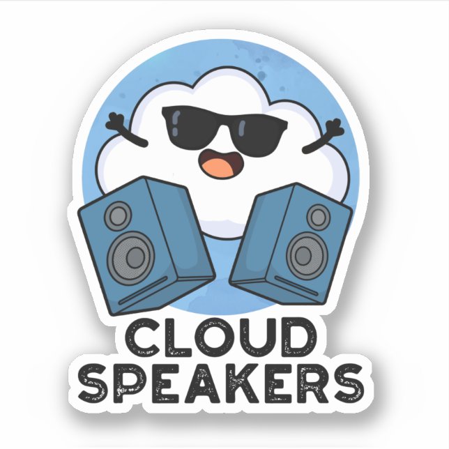 Pegatina Cloud Speakers Funny Weather Pun (Anverso)