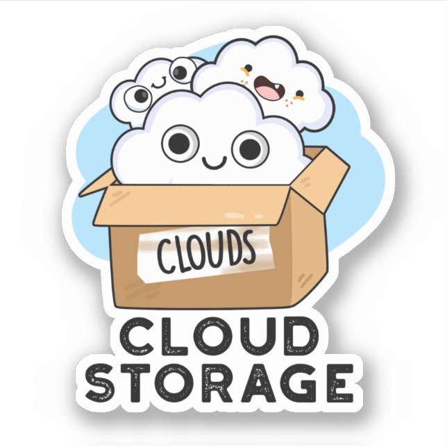 Pegatina Cloud Storage Funny Weather Technology Pun (Anverso)