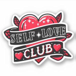 Pegatina club de auto amor de oído rojo