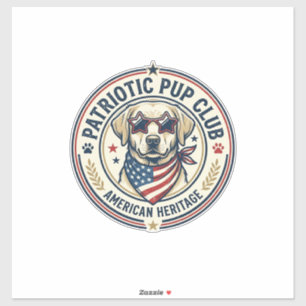 Pegatina Club de cachorros patrióticos Raza de mascota patr