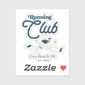 Pegatina Club de Corredores Gráfico Personalizado Azul Mari