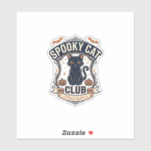 Pegatina Club de Gatos Espeluznantes Gato Halloween Gato Es