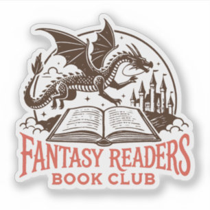 Pegatina club de lectura de fantasía