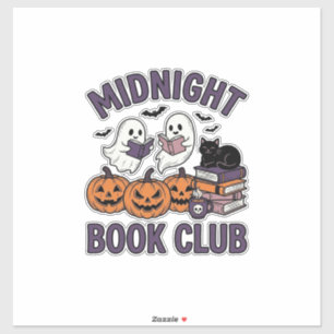 Pegatina Club de lectura de Halloween de Medianoche Diseño_
