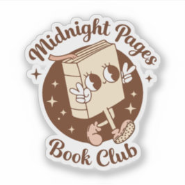Pegatina club de lectura páginas de medianoche