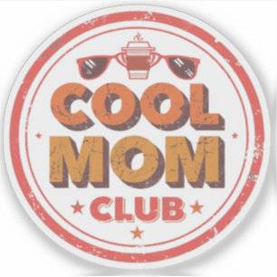 Pegatina Club de Mamás Geniales   Logo de Insignia Retro