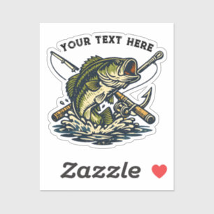 Pegatina Club de Pesca Vintage Emblema Retro de Lubina