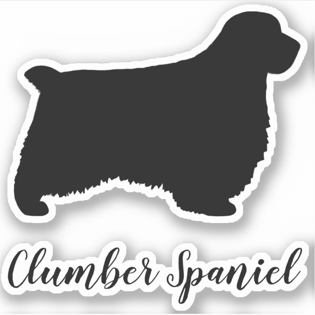Pegatina Clumber Spaniel Perro Raza Silhouette Vinyl Pegati (Anverso)