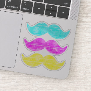 Pegatina CMY Mustaches (estilo letterpress)