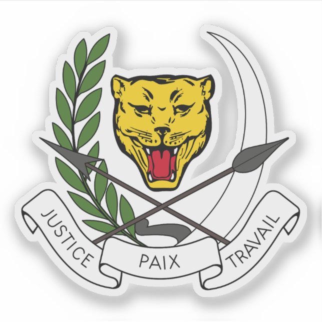 Pegatina CoA of the Republic of Zaire (DR Congo,1971–1997) (Anverso)