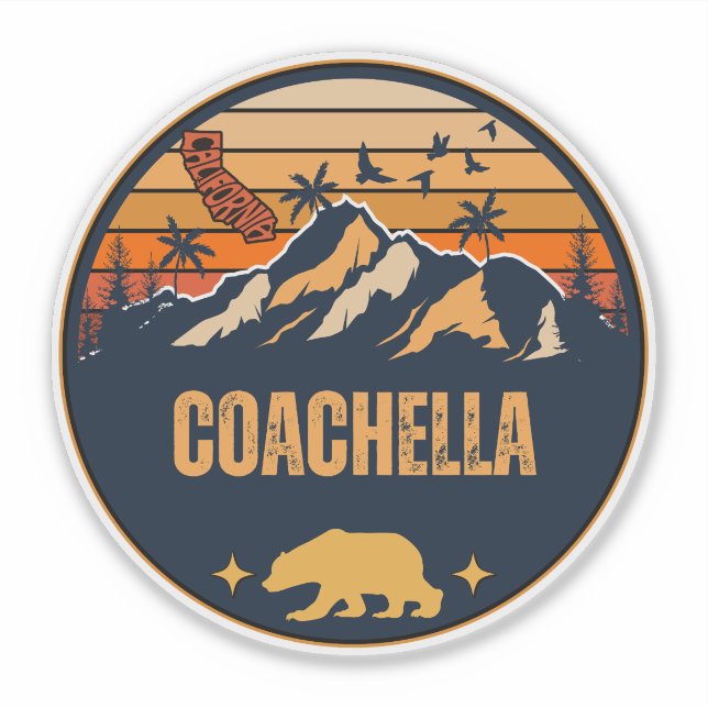 Pegatina Coachella, California (Anverso)