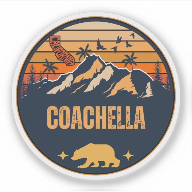 Pegatina Coachella, California (Anverso)