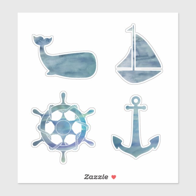 Pegatina Coastal Graphics Whale Painting Nautical (Hoja)