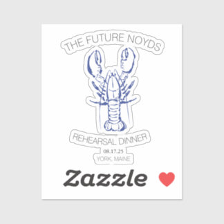 Pegatina Coastal Lobster Wedding Rehearsal Dinner Sticker