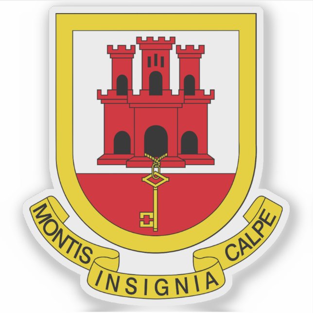 Pegatina Coat of arms of Gibraltar, British Overseas (Anverso)