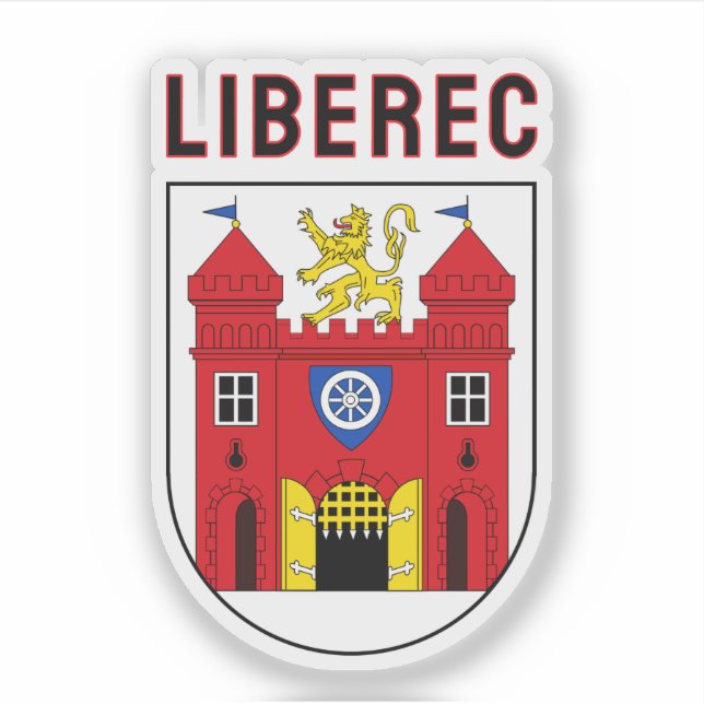 Pegatina Coat of Arms of Liberec, Czech Republic (Anverso)