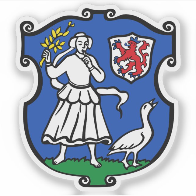Pegatina Coat of arms of Monheim am Rhein, Germany (Anverso)