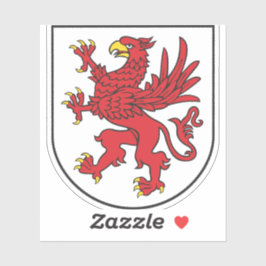Pegatina Coat of Arms of Pomerania Majestic Griffin Art