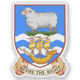 Pegatina Coat of arms of the Falkland Islands flag,Overseas