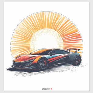 Pegatina Coche de carreras estilizado