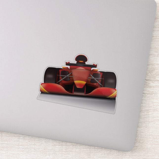 Pegatina Coche de Carreras roja (Detalle)