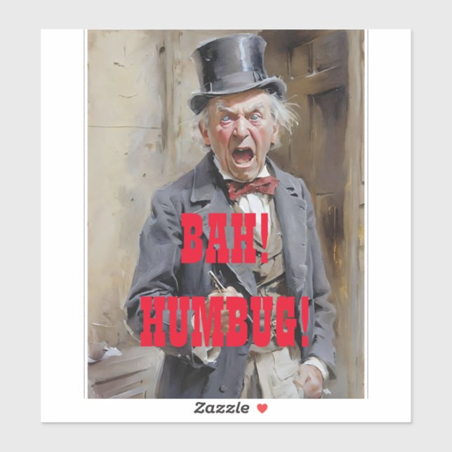 PEGATINA COCHE DE NAVIDADES DE BAH HUMBUG DICKENS (Hoja)