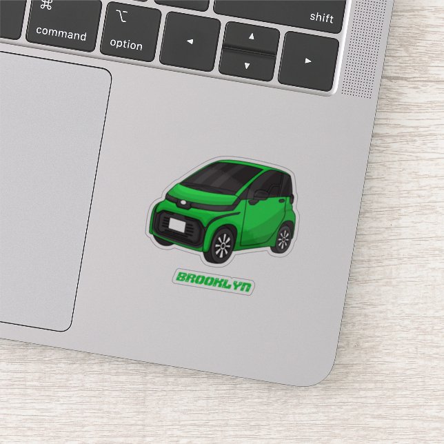 Pegatina Coche de pequeño tamaño verde (Detalle)