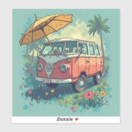 Pegatina Coche de viaje de pareja