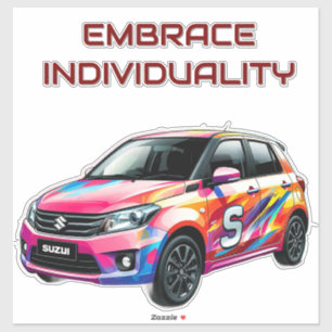 Pegatina Coche deportivo vibrante con toque de colores