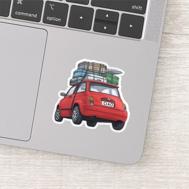 Pegatina Coche Red Fiat (Detalle)